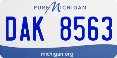 MI license plate DAK8563