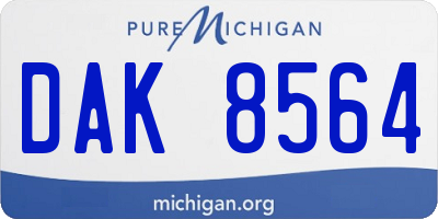 MI license plate DAK8564