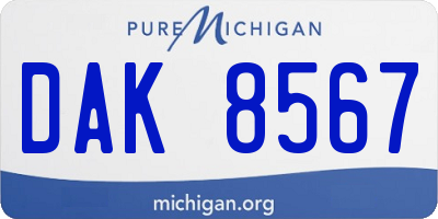 MI license plate DAK8567