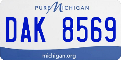 MI license plate DAK8569