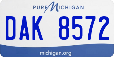 MI license plate DAK8572