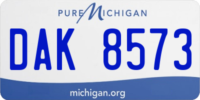 MI license plate DAK8573