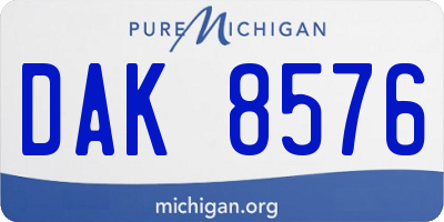 MI license plate DAK8576