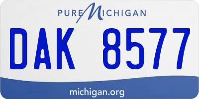 MI license plate DAK8577