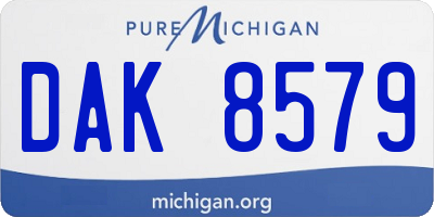 MI license plate DAK8579