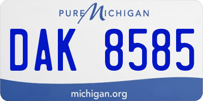 MI license plate DAK8585