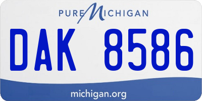 MI license plate DAK8586