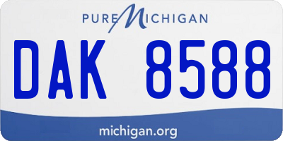 MI license plate DAK8588