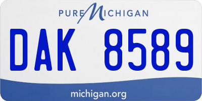 MI license plate DAK8589