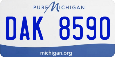 MI license plate DAK8590