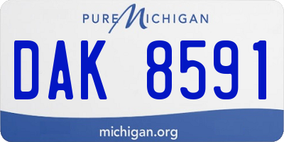 MI license plate DAK8591