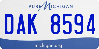 MI license plate DAK8594