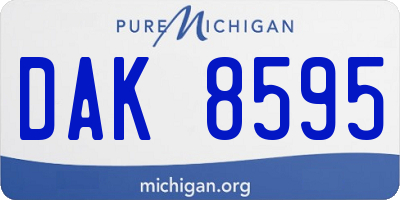 MI license plate DAK8595