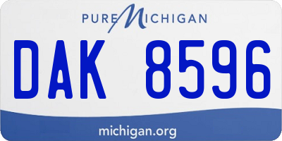 MI license plate DAK8596