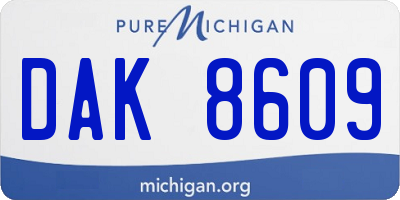 MI license plate DAK8609