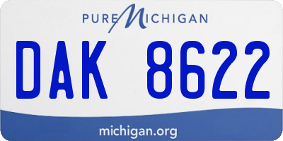 MI license plate DAK8622