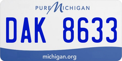 MI license plate DAK8633