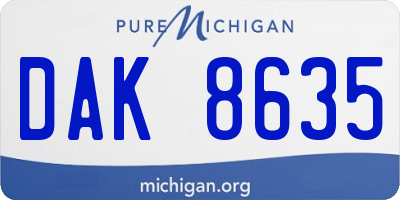MI license plate DAK8635