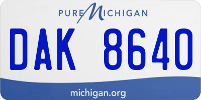 MI license plate DAK8640