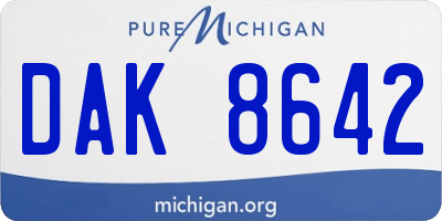 MI license plate DAK8642