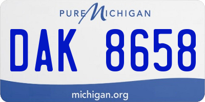 MI license plate DAK8658