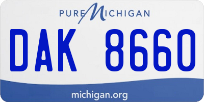MI license plate DAK8660