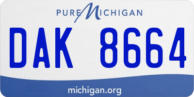 MI license plate DAK8664