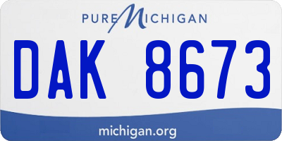 MI license plate DAK8673