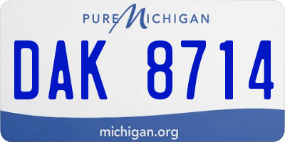 MI license plate DAK8714