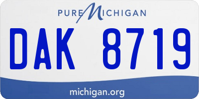MI license plate DAK8719