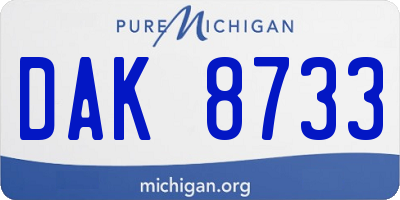 MI license plate DAK8733