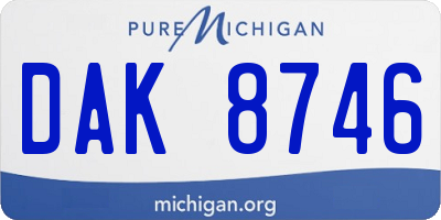 MI license plate DAK8746