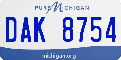 MI license plate DAK8754