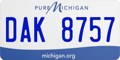 MI license plate DAK8757