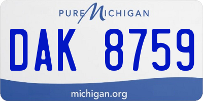 MI license plate DAK8759