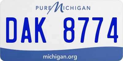 MI license plate DAK8774