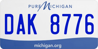 MI license plate DAK8776