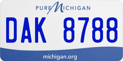MI license plate DAK8788