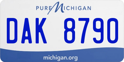 MI license plate DAK8790