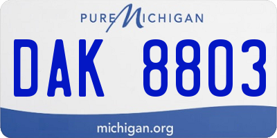 MI license plate DAK8803