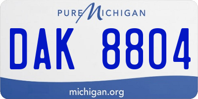 MI license plate DAK8804
