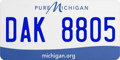 MI license plate DAK8805