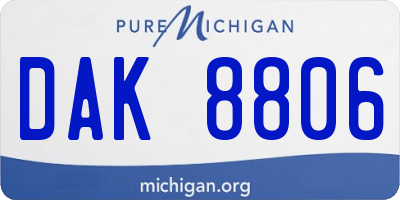 MI license plate DAK8806