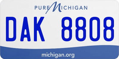 MI license plate DAK8808