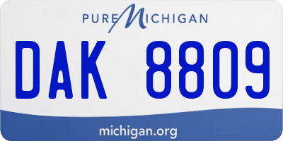 MI license plate DAK8809