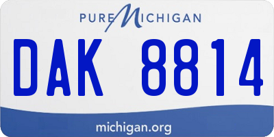 MI license plate DAK8814