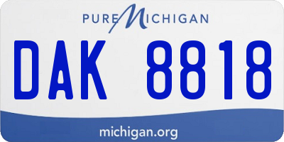 MI license plate DAK8818