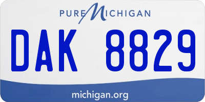MI license plate DAK8829