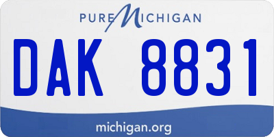 MI license plate DAK8831
