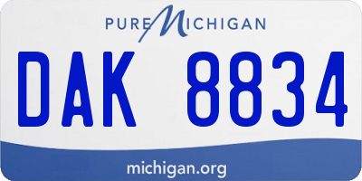 MI license plate DAK8834